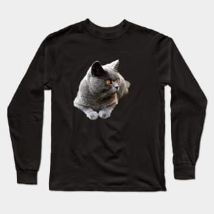 British Shorthair Blue Cat Long Sleeve T-Shirt